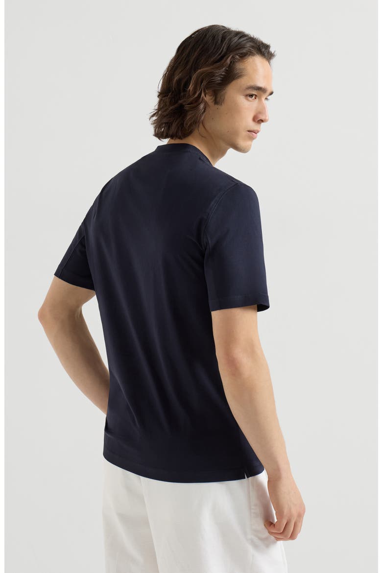 Cotton jersey crew neck T-shirt, Alternate, color, Navy Blue