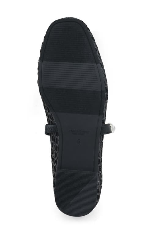 Kenneth Cole Zeta Mary Jane Flat In Black Raffia