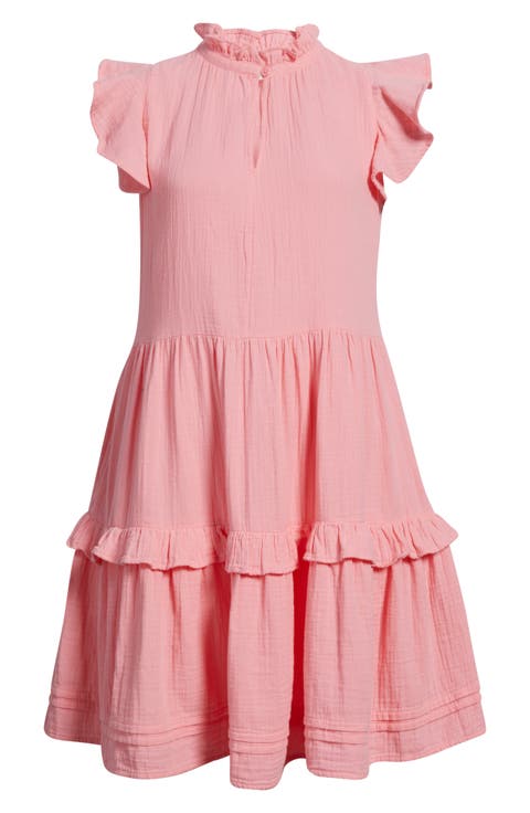 Ruffle Duo Cotton Gauze Dress