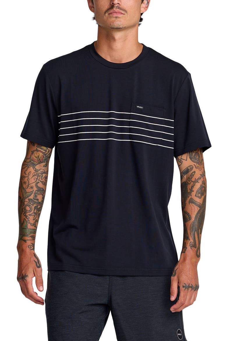 Balance Pocket Stripe T-Shirt, Main, color, BLACK