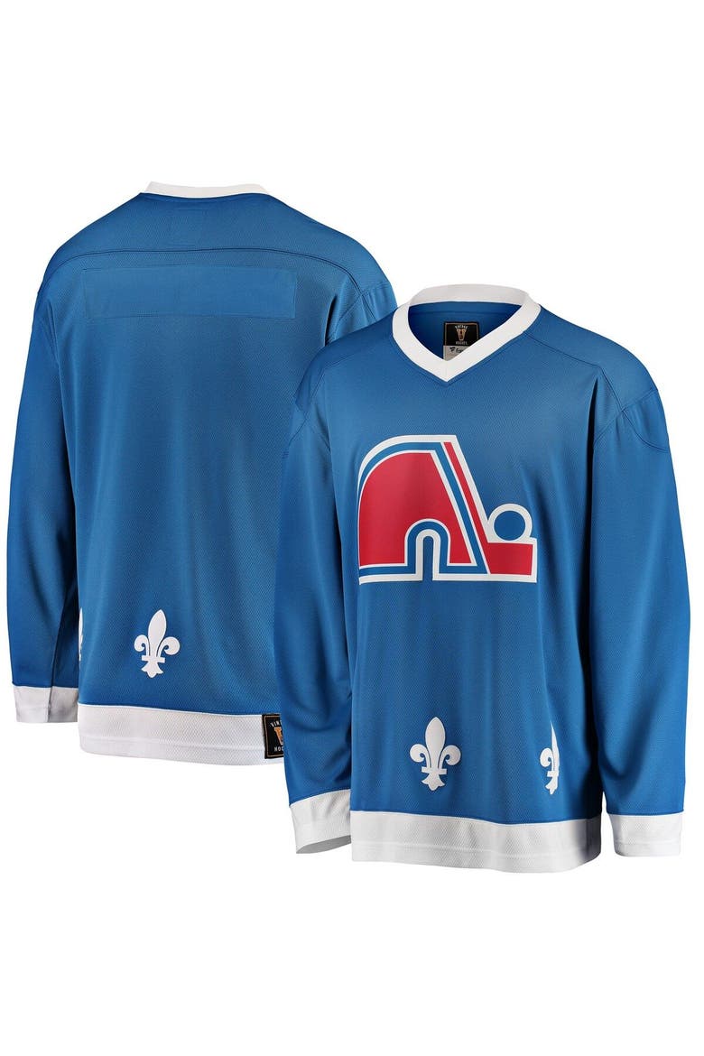Men's Fanatics Branded Blue Quebec Nordiques Premier Breakaway Heritage Blank Jersey, Main, color, Blue