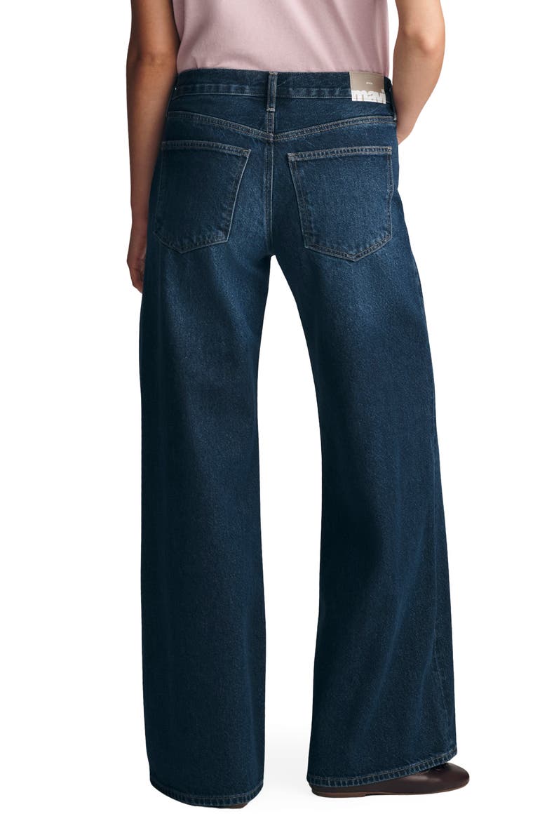 Sandy Low Waist Wide Leg Jeans, Alternate, color, DARK BRUSHED CLASSIC DENIM