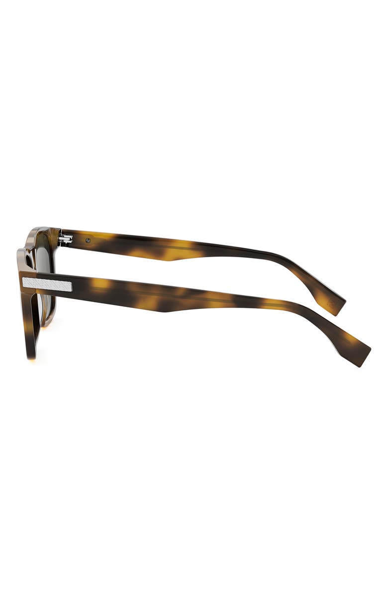 Fendi Essential 54mm Geometric Sunglasses, Alternate, color, Blonde Havana / Green