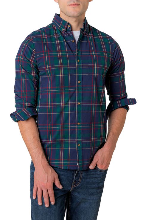 Organic Long Sleeve Stretch Poplin Button Down Shirt