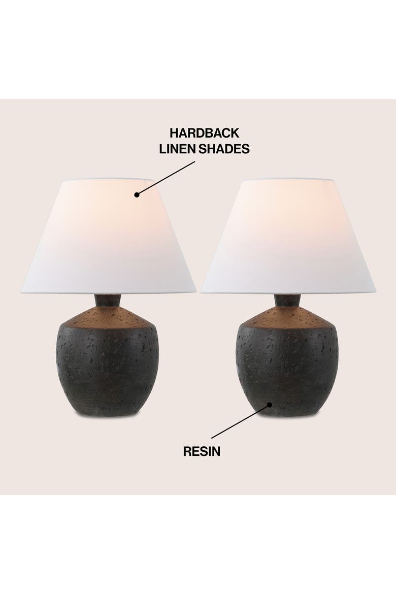 Myron 18" Minimalist Scandinavian Concrete Effect Resin/Iron LED Table Lamp, Alternate, color, Black