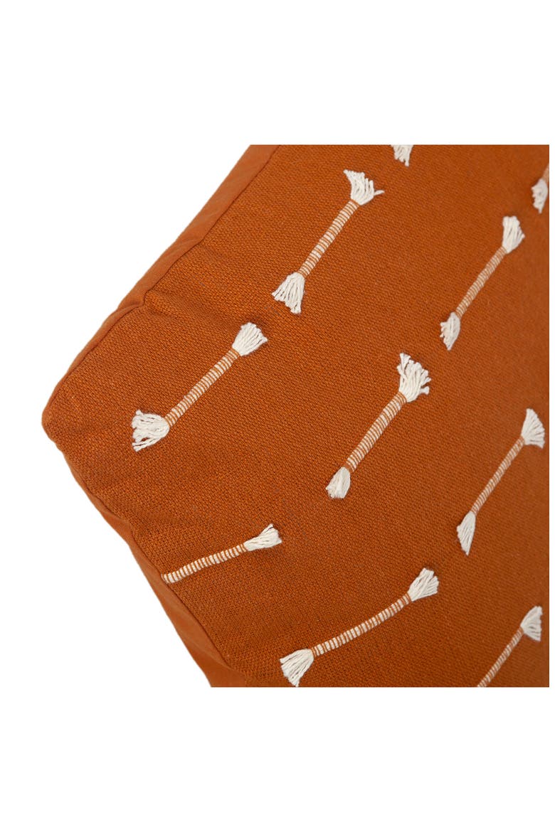 Fringe Accent Cotton Pillow, Alternate, color, BROWN