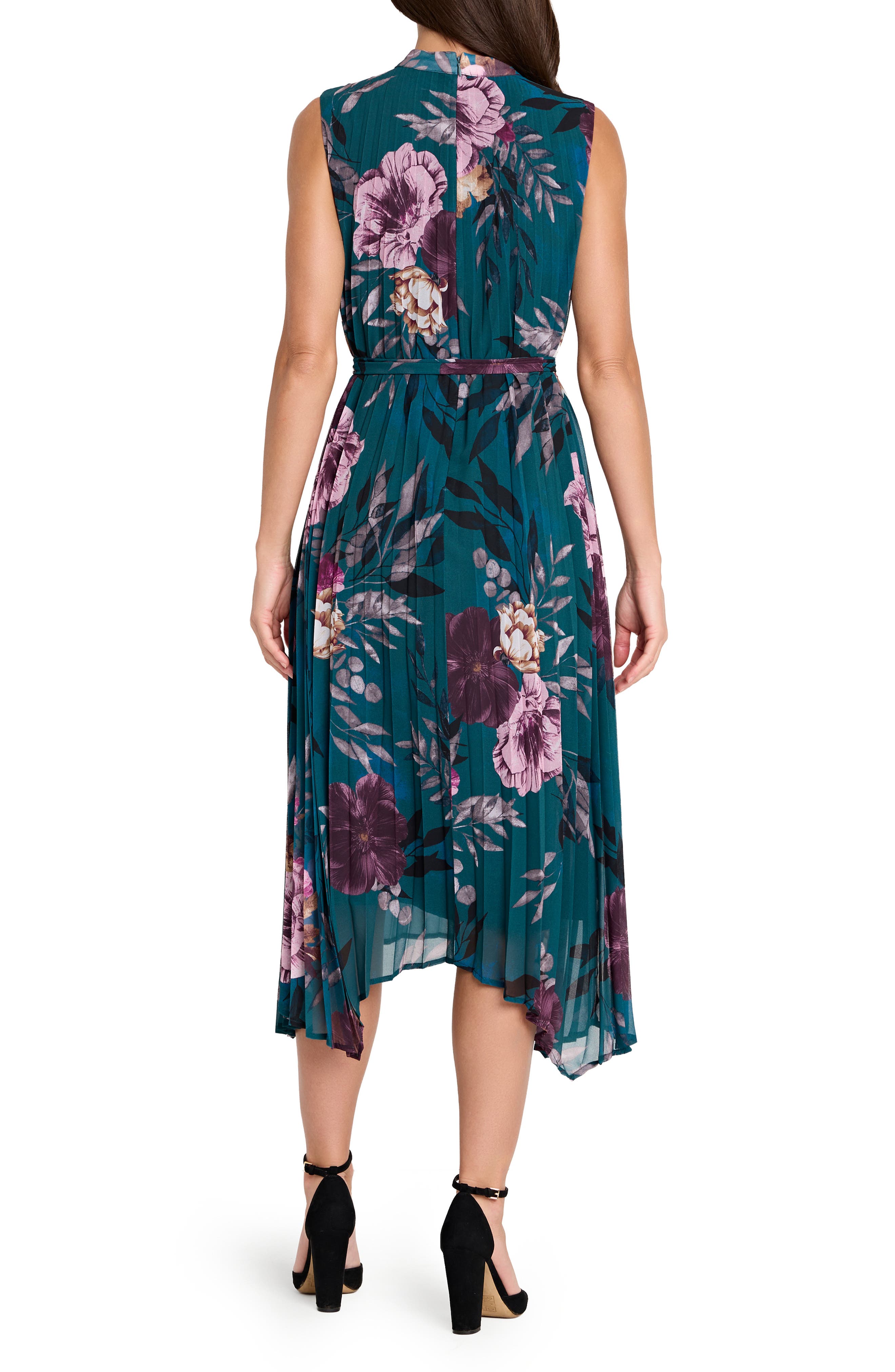 Tahari ASL Floral Pleated Midi Dress (Women) | Nordstromrack
