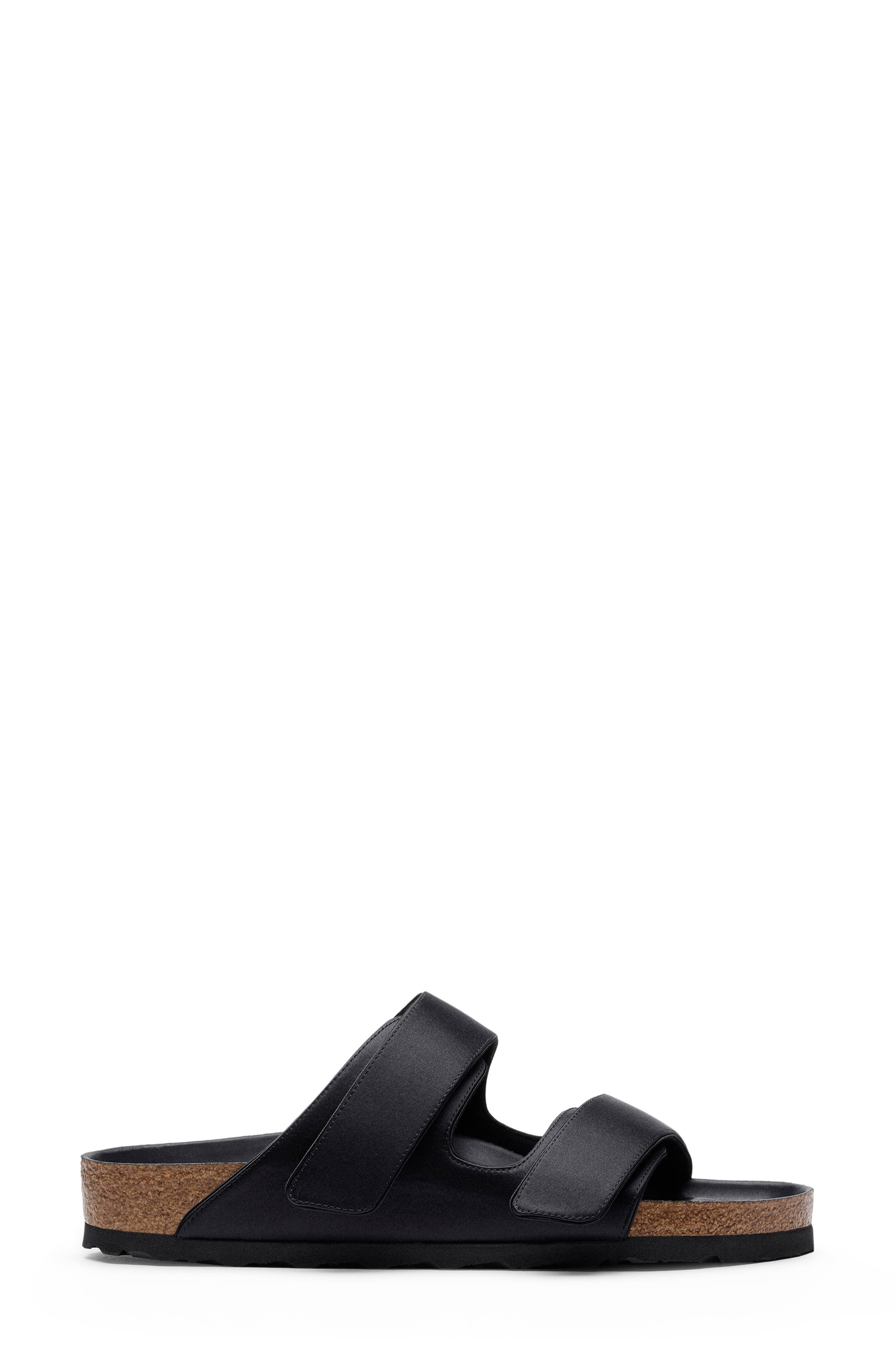 Birkenstock x Danielle Frankel x Danielle Frankel Arizona Satin Slide Sandal, Main, color, Black