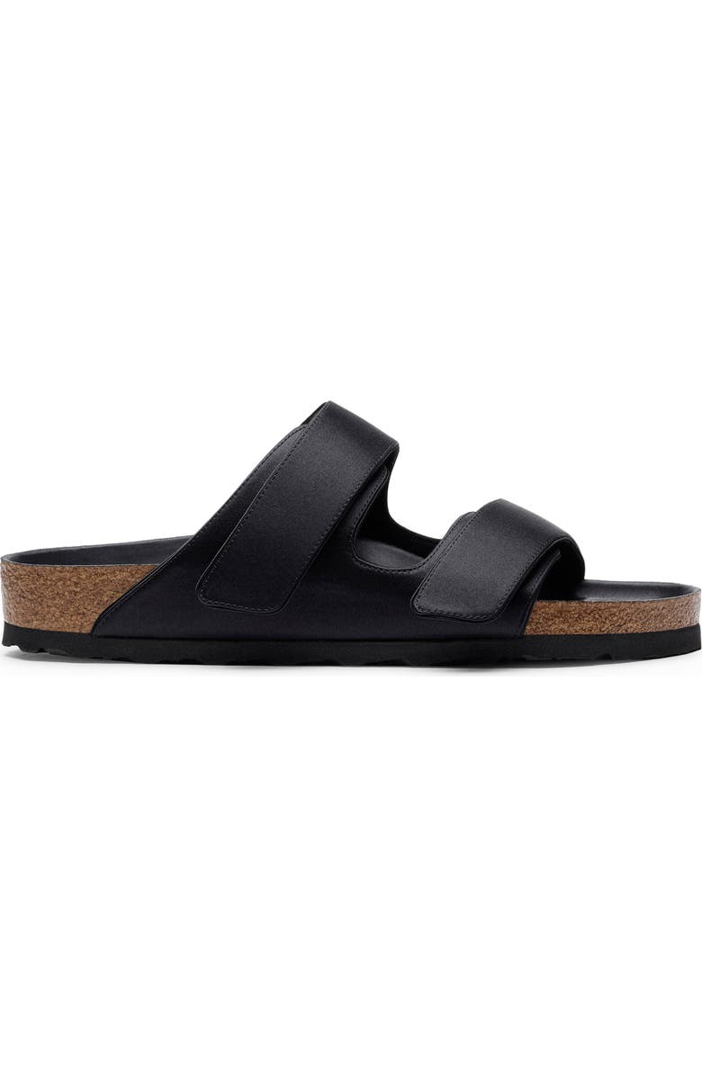 Birkenstock x Danielle Frankel x Danielle Frankel Arizona Satin Slide Sandal, Main, color, Black