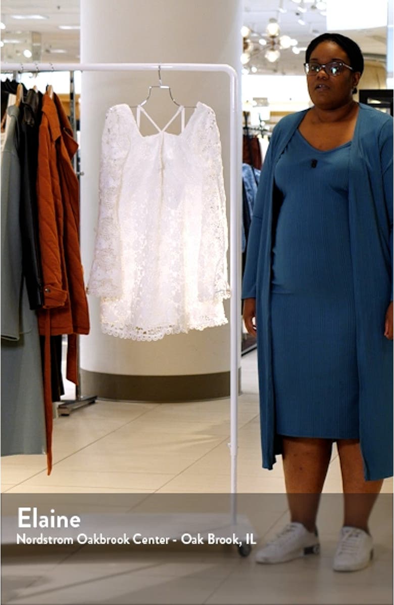 Crochet Lace Long Sleeve Minidress, sales video thumbnail