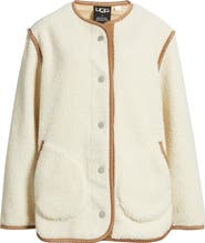 UGG® Emmersyn UGGbraid Trim High Pile Fleece Coat