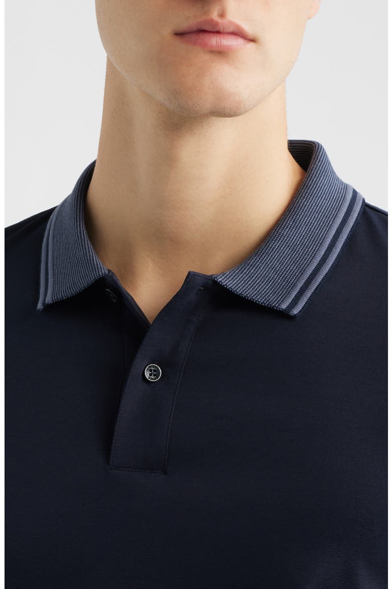 Phillipson Tipped Cotton Polo, Alternate, color, DARK BLUE