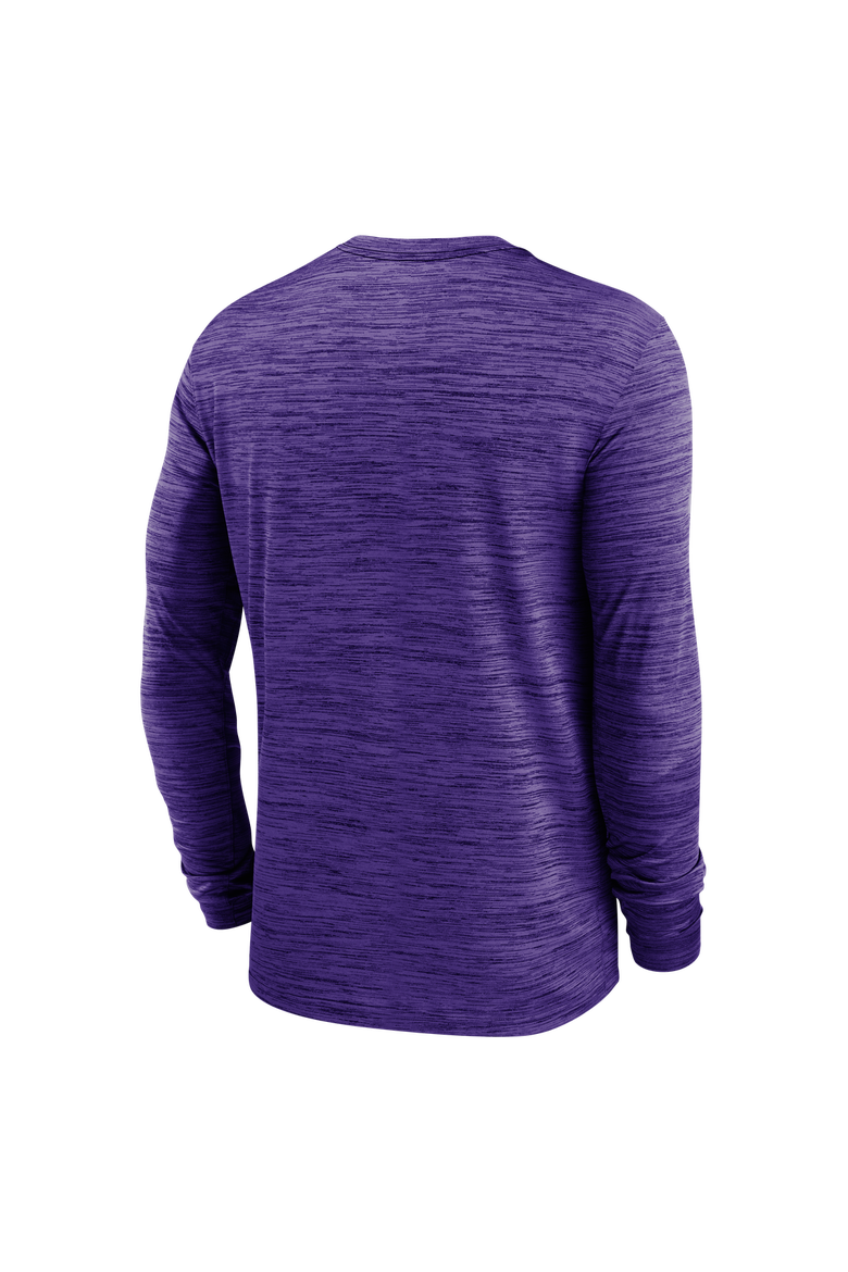 Men's Nike Purple Clemson Tigers Sideline Velocity Dri-FIT Long Sleeve T-Shirt, Alternate, color, Purple