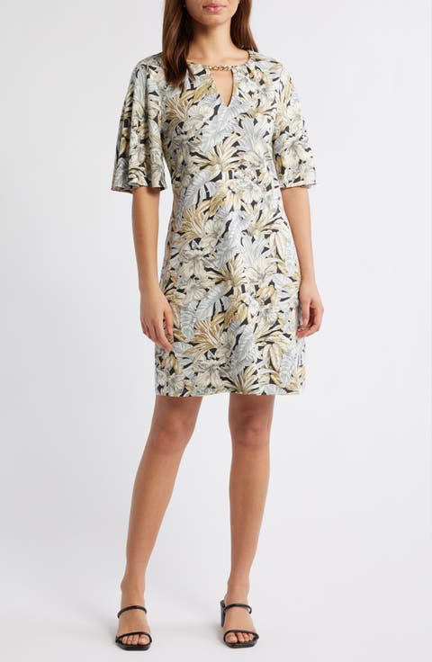 Darcy Floral Print Flutter Sleeve Dress