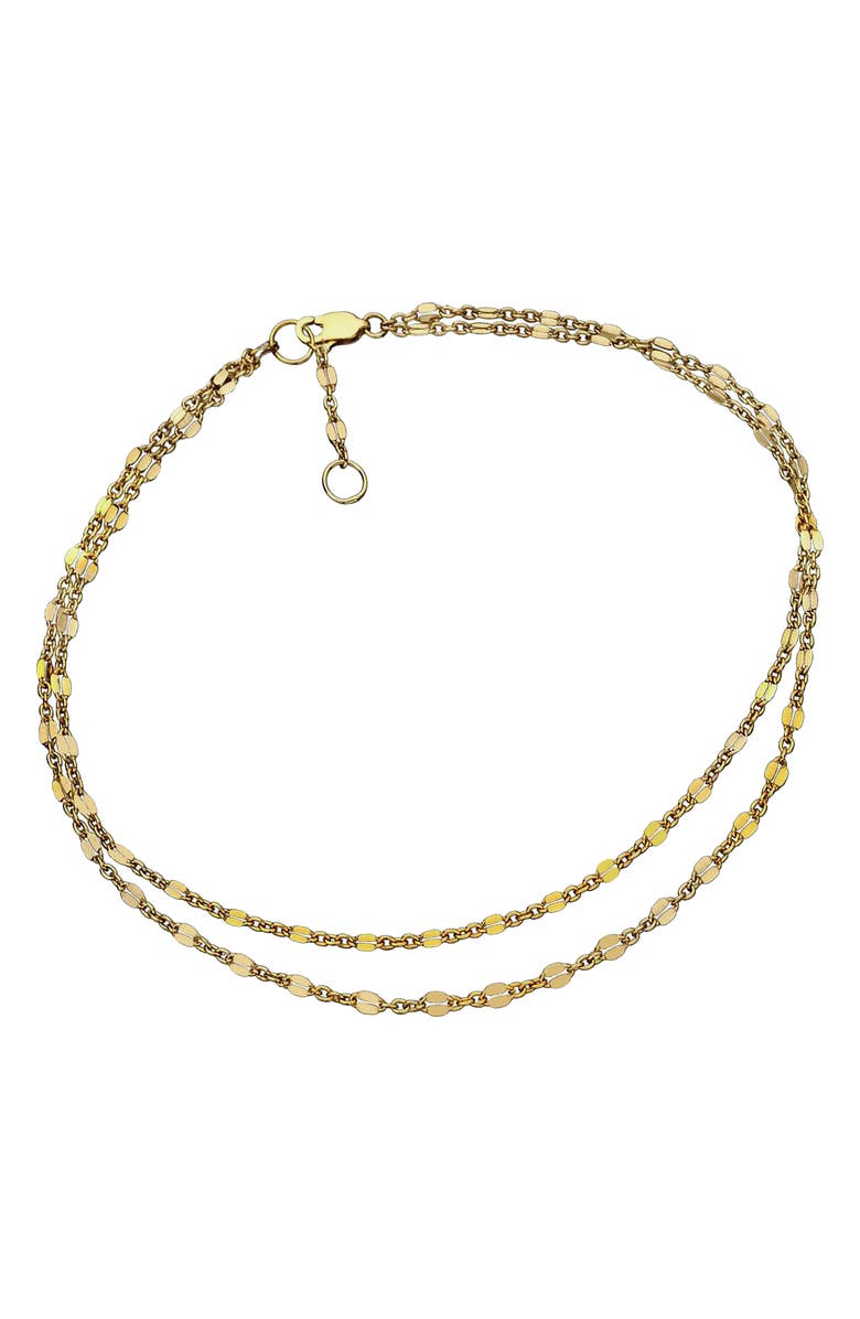 Jennifer Zeuner Charlene Layered Anklet, Main, color, Yellow Gold