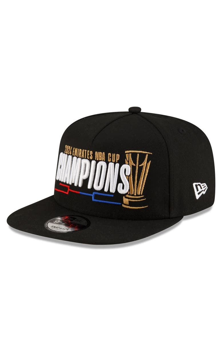 New Era Men's New Era Black Milwaukee Bucks 2024 NBA Cup Champions Locker Room 9FIFTY Snapback Adjustable Hat, Alternate, color, 