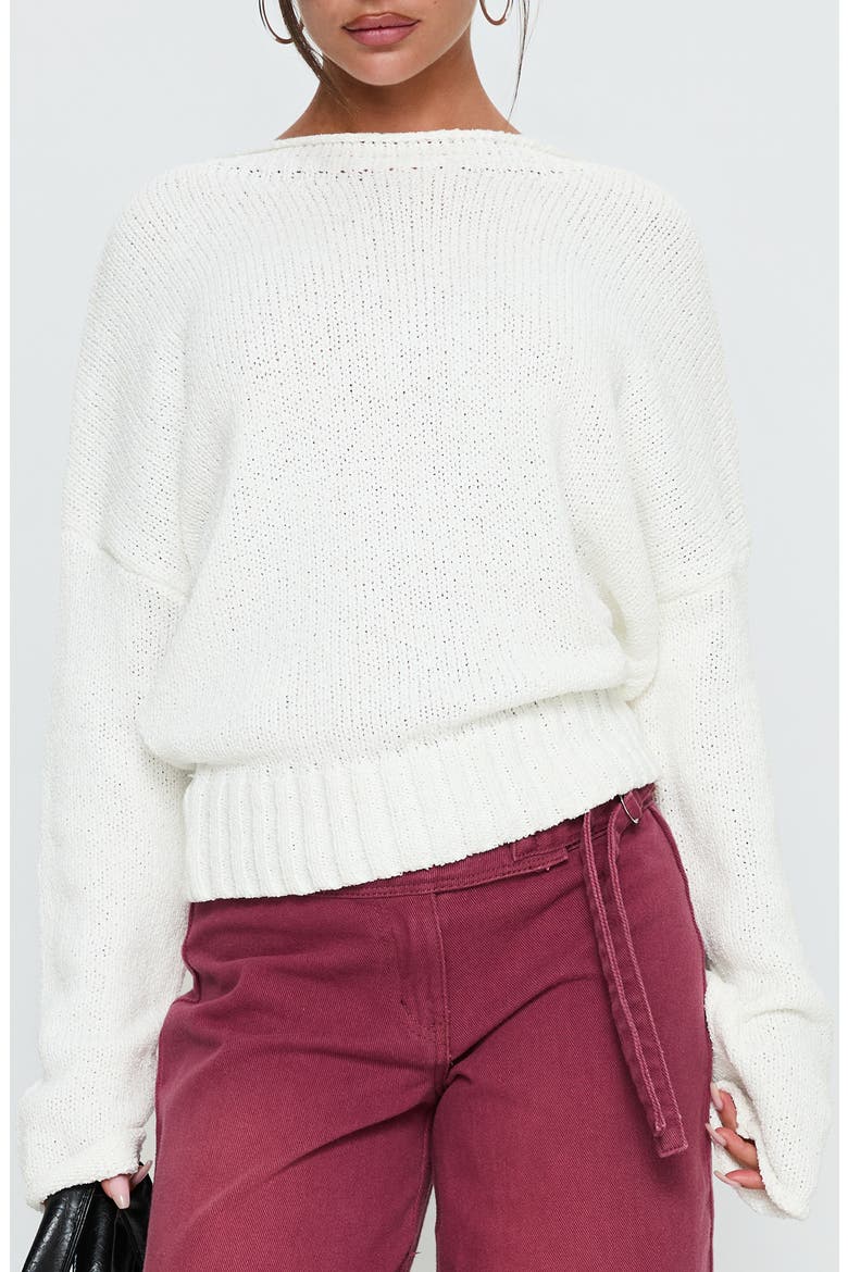 Reannon Wide Neck Sweater, Main, color, WHITE