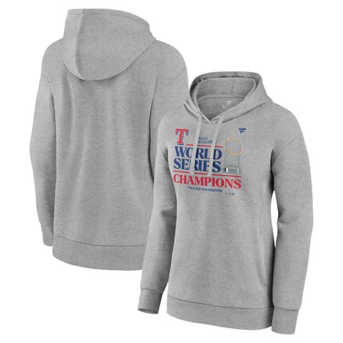 Women's Fanatics Branded Heather Gray Texas Rangers 2023 World Series Champions Locker Room Plus Size Pullover Hoodie
