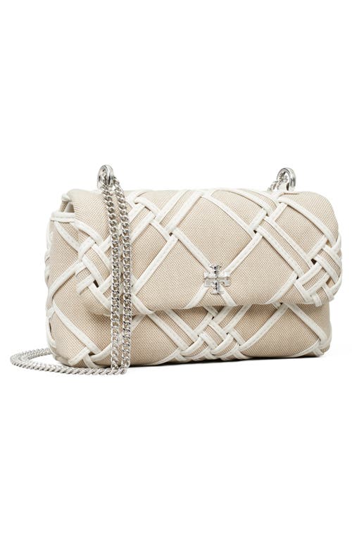 Tory Burch Mini Kira Woven Canvas Convertible Crossbody Bag In Neutral