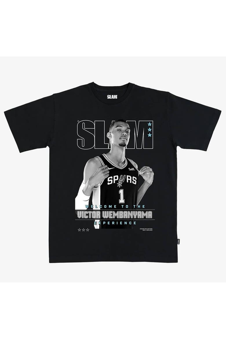 Unisex Victor Wembanyama Black San Antonio Spurs SLAM Cover T-Shirt, Main, color, Black