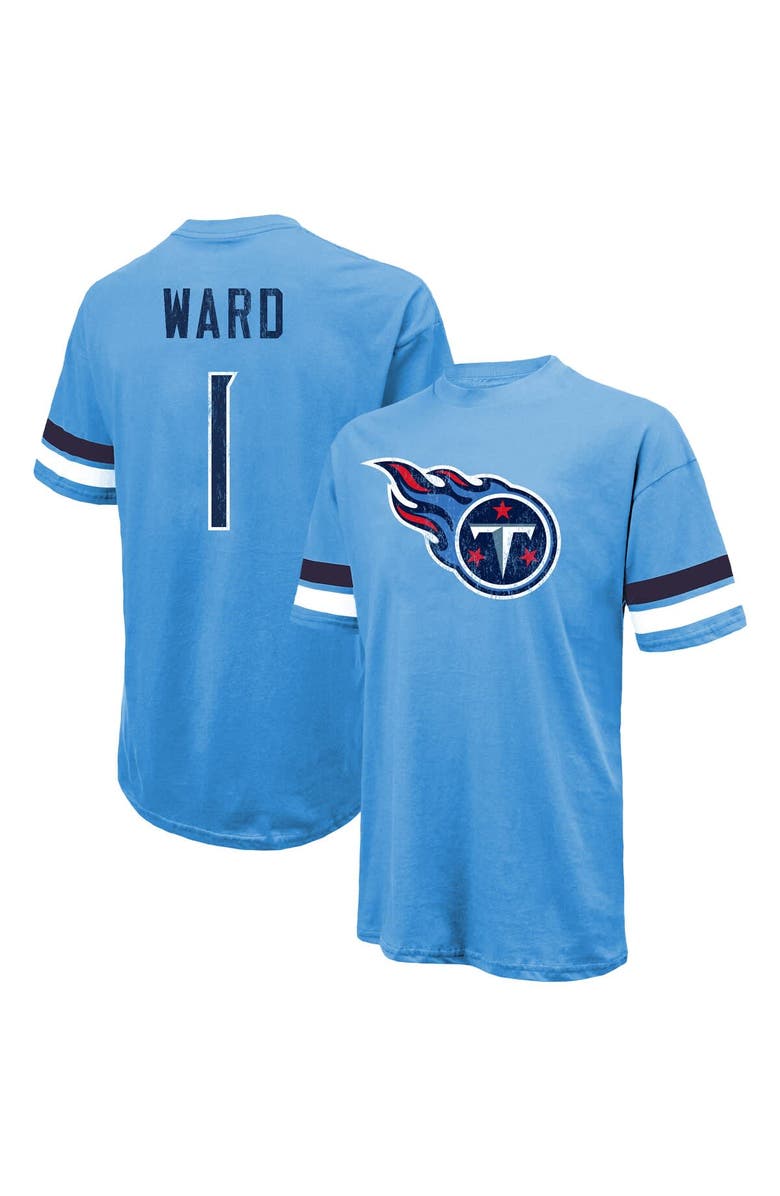 Majestic Threads Men's Majestic Threads Cam Ward Light Blue Tennessee Titans 2025 NFL Draft First Round Pick Oversized T-Shirt, Main, color, Light Blue