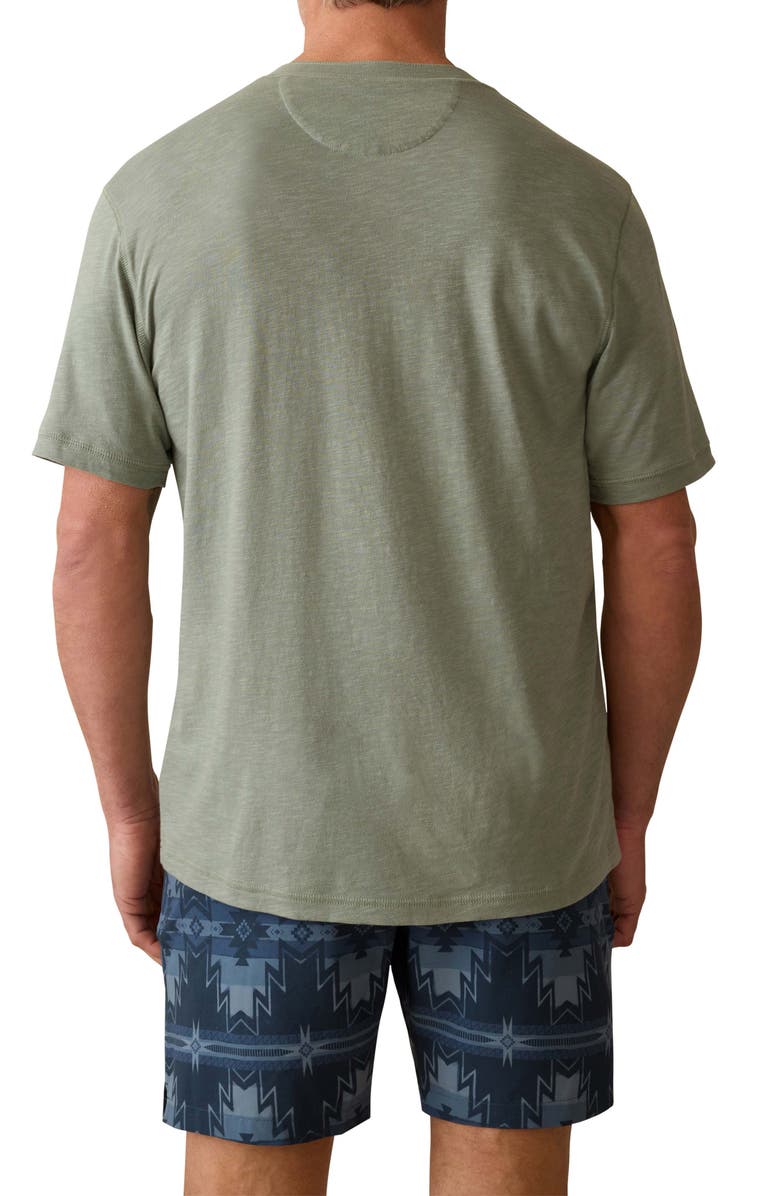 Faherty Sunwashed Organic Cotton Henley, Alternate, color, Sage Creek
