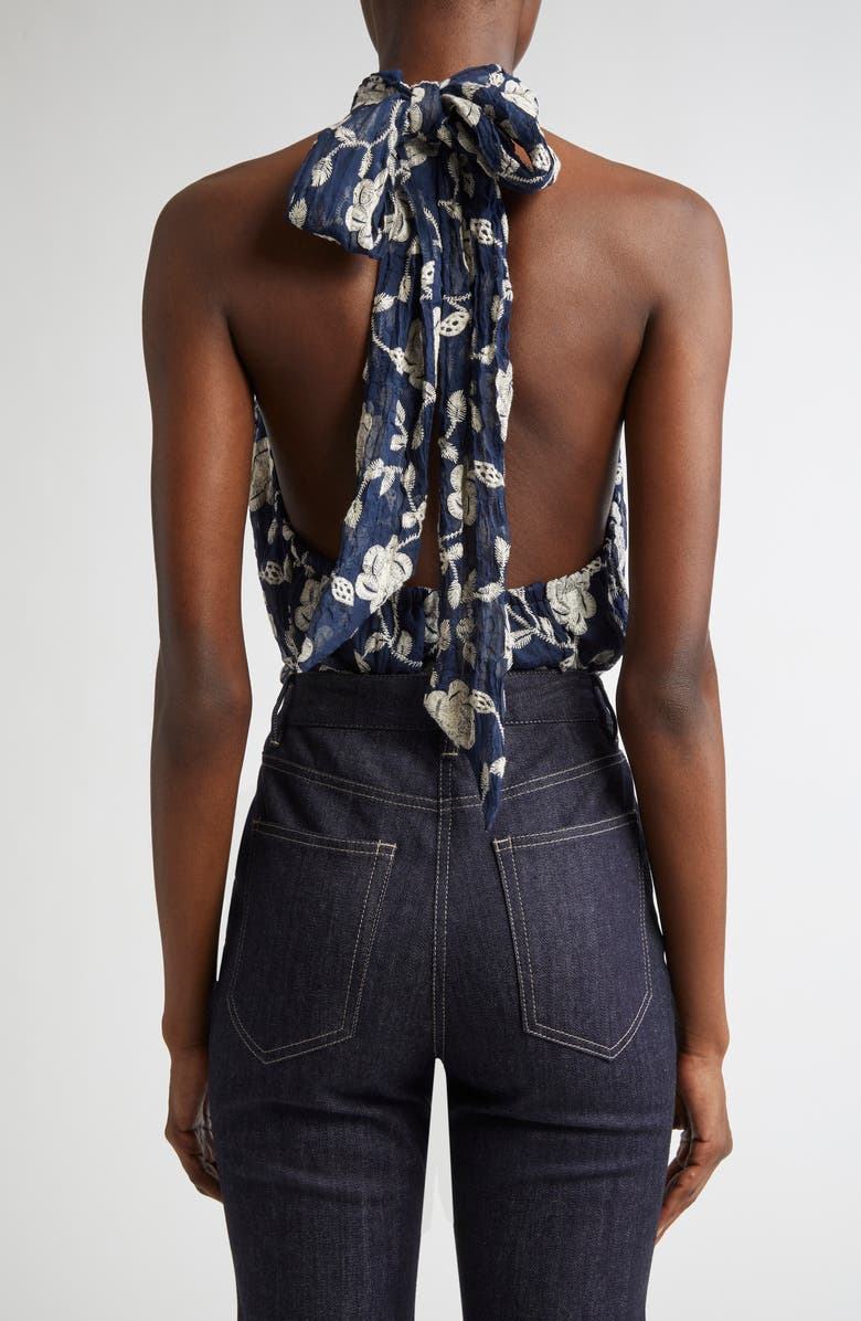 Ramy Brook Emerie Embroidered Halter Neck Top, Alternate, color, 