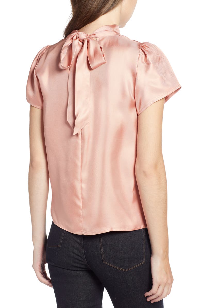 J.Crew Collection Bow Back Silk Top, Alternate, color, 