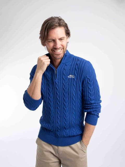 Heath 1/4 Zip Cable Knit Jumper