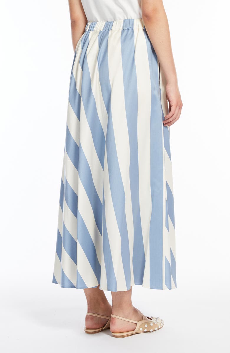Weekend Max Mara Vidim Stripe Cotton & Silk Skirt, Alternate, color, Avio