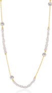 Spero London Baroque Irregular Pearl Jewelled Sterling Silver Chain Necklace In Gold