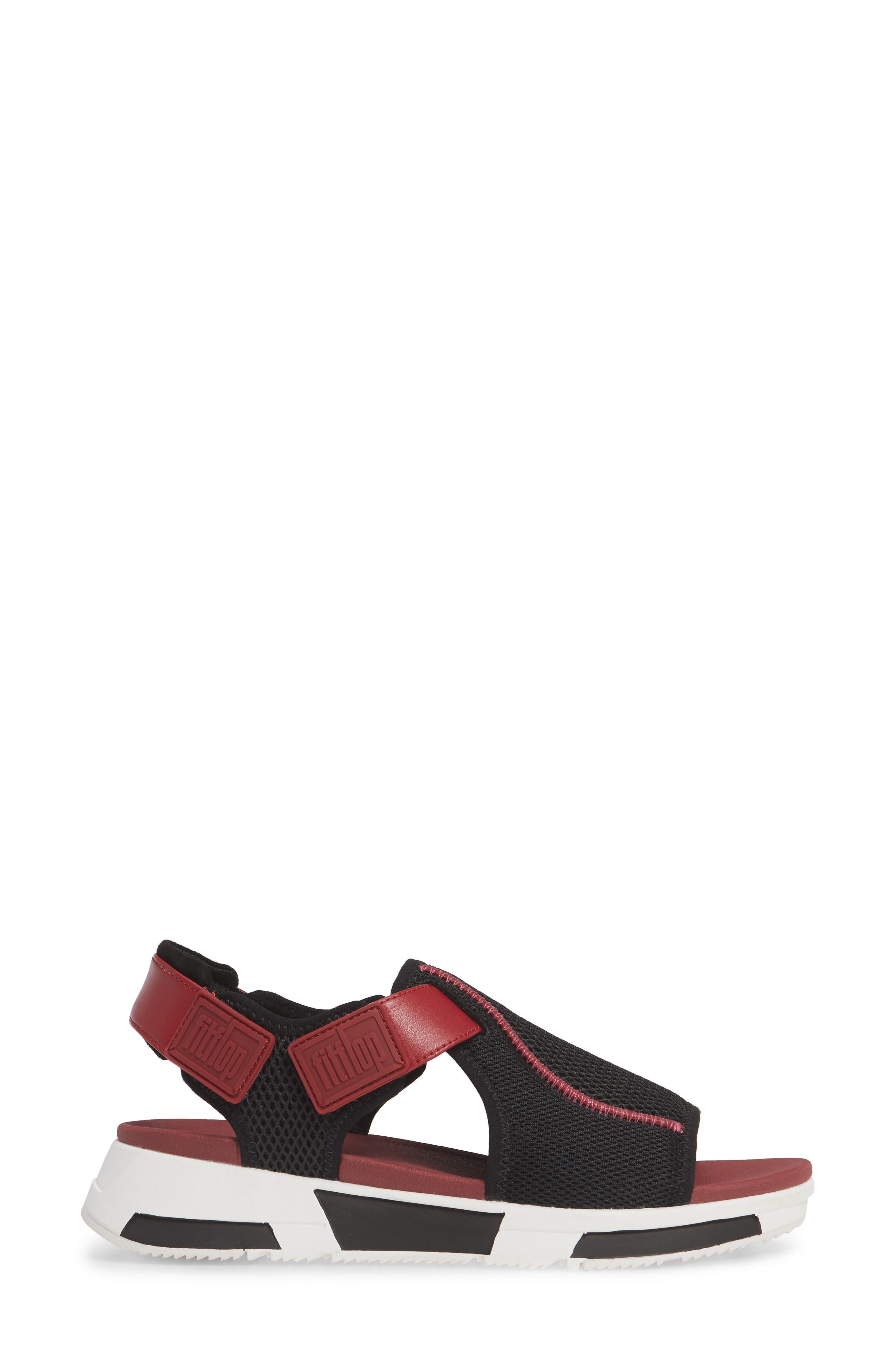 Alyssa Sandal, Alternate, color, FUCHSIA/ BLACK FABRIC
