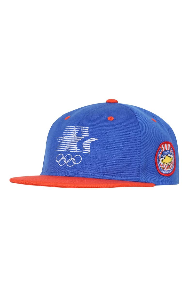 Outerstuff Men's Outerstuff  Royal Los Angeles 1984 Olympic Games Stars & Rings Deadstock Snapback Hat, Main, color, Royal