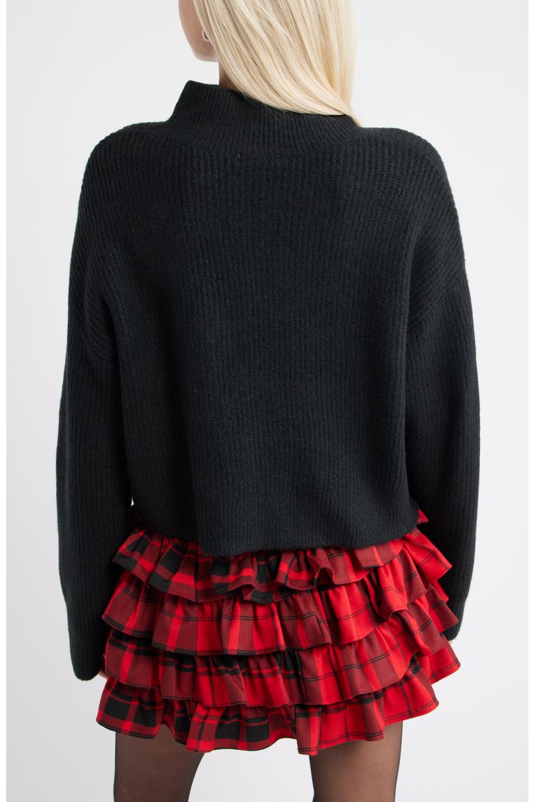 Oversize Cozy Mock Neck Sweater, Alternate, color, BLACK