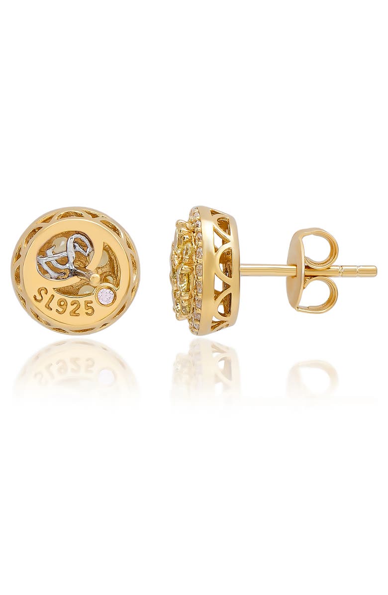 SUZY LEVIAN Cluster Halo Stud Earrings, Alternate, color, Yellow