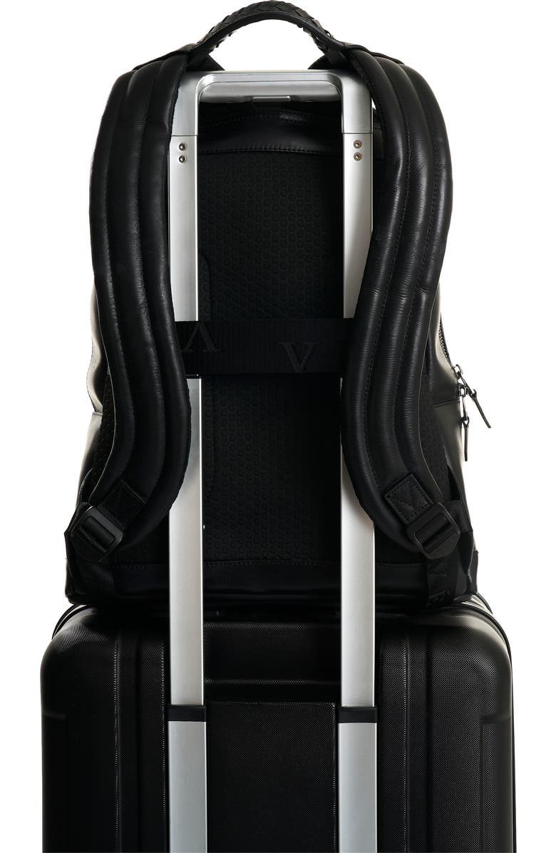 Velez Smooth Leather Backpack with Vintage Effect, Alternate, color, Black