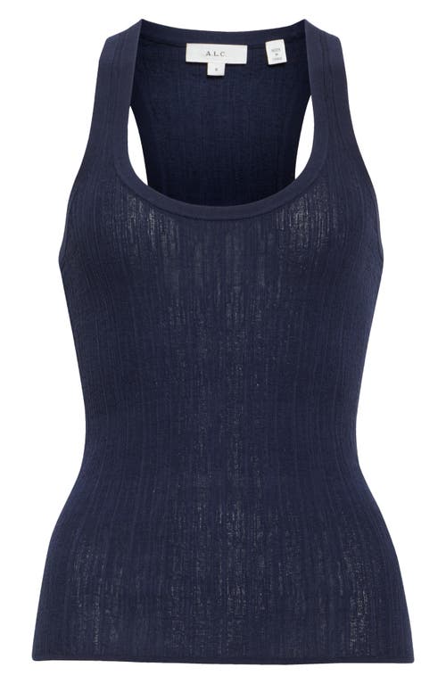 A.l.c Iris Racerback Tank Top In Navy