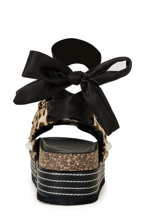 Azalea Wang Makley Ankle Wrap Platform Sandal In Brown