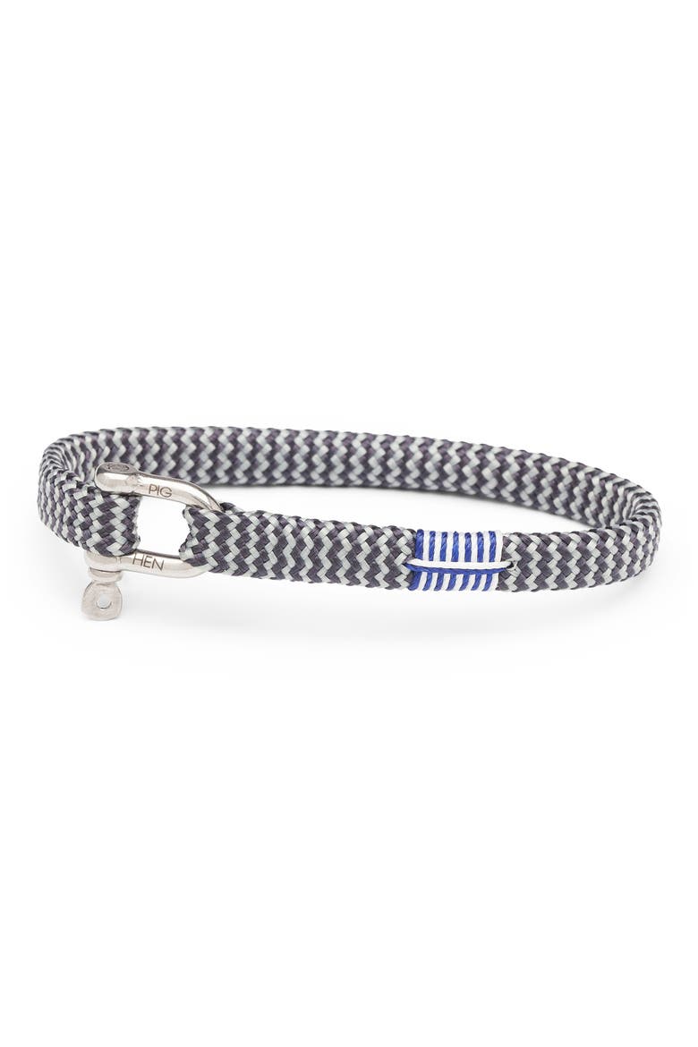Vicious Vik Clasp Bracelet, Main, color, LIGHT GRAY / SILVER