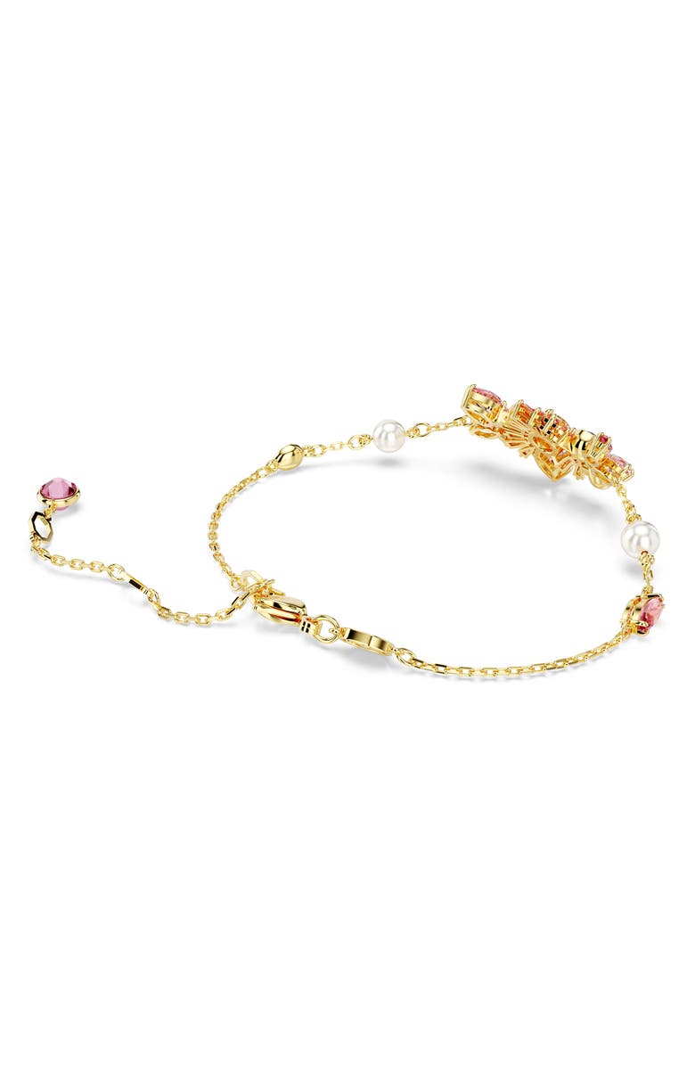 Swarovski Gema Crystal & Faux Pearl Bracelet, Alternate, color, Pink