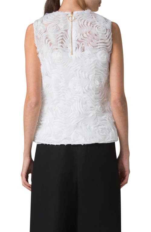 Akris Punto Carnation Silk Tulle Sleeveless Top In Cream