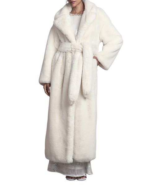 Occasion Belted Longline Fur Coat