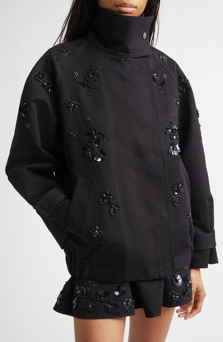 Golden Goose Journey Short Trench Coat, Alternate, color, Black