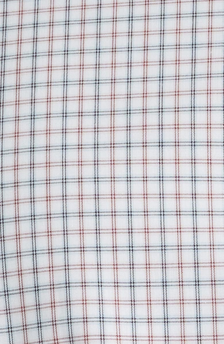 Nordstrom Trim Fit Check Non-Iron Cotton Dress Shirt, Alternate, color, Blue- Red Oliver Plaid