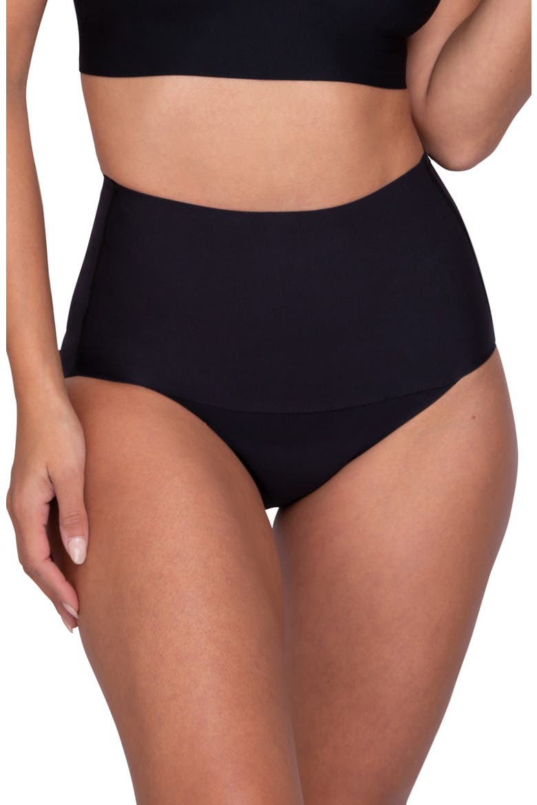Assorted 2-Pack Period & Leak Resistant High Waist Super Light Absorbency Smoothing Briefs, Alternate, color, BLACK/ BLACK