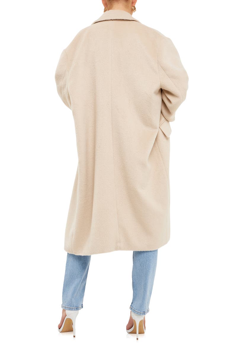 Oversize Brushed Coat, Alternate, color, BEIGE