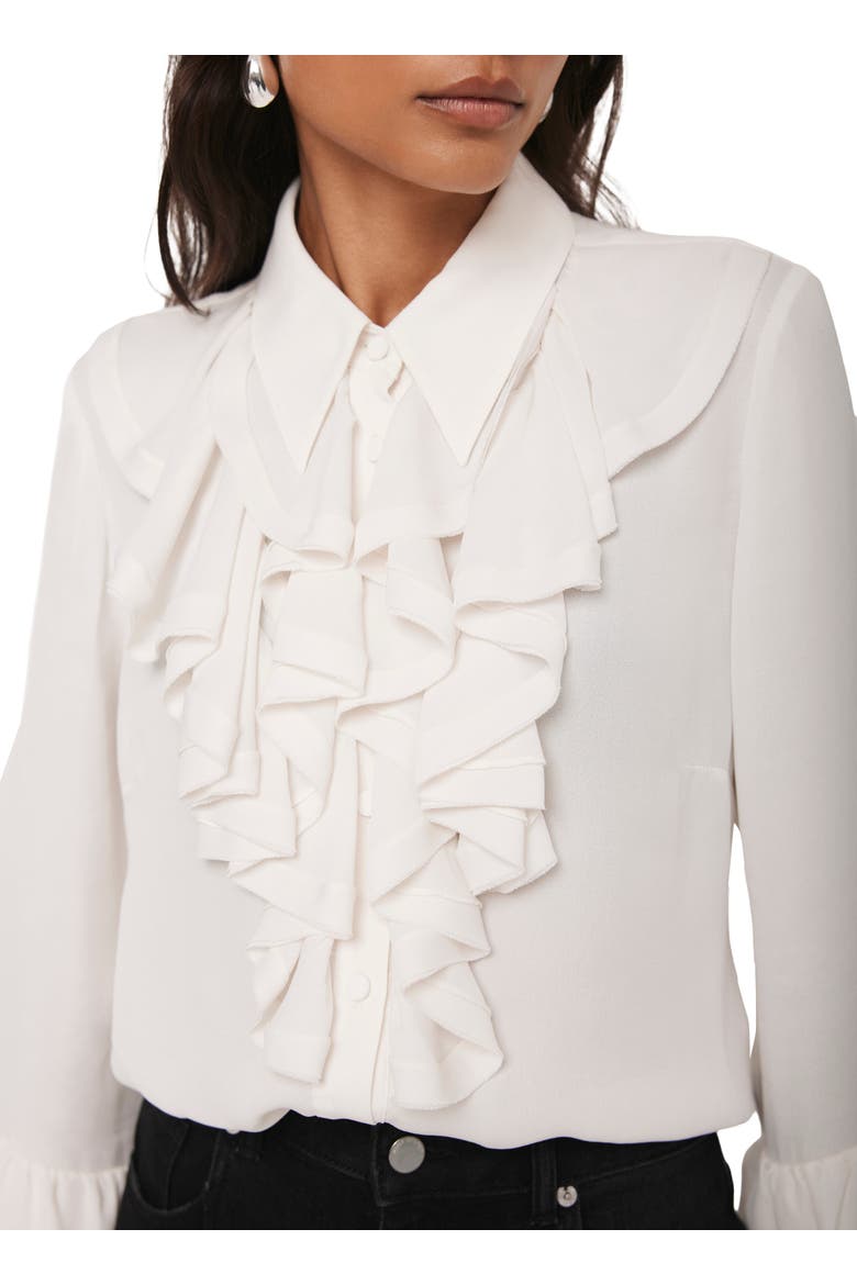 Ruffle Detail Shirt, Alternate, color, Ivory