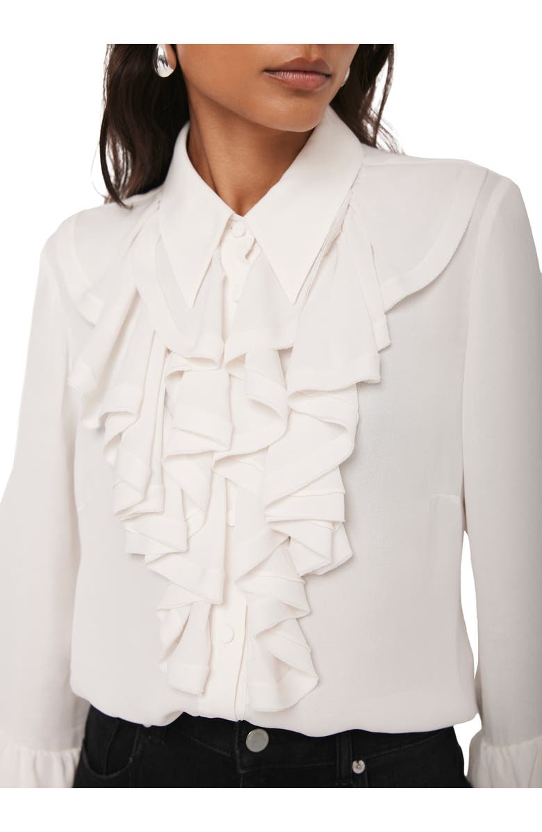 MINT VELVET Ruffle Detail Shirt, Alternate, color, Ivory
