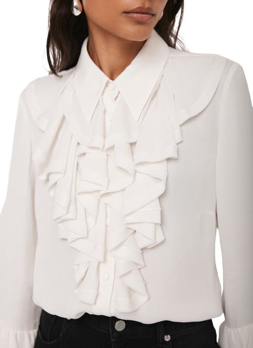 Mint Velvet Ruffle Detail Shirt In White