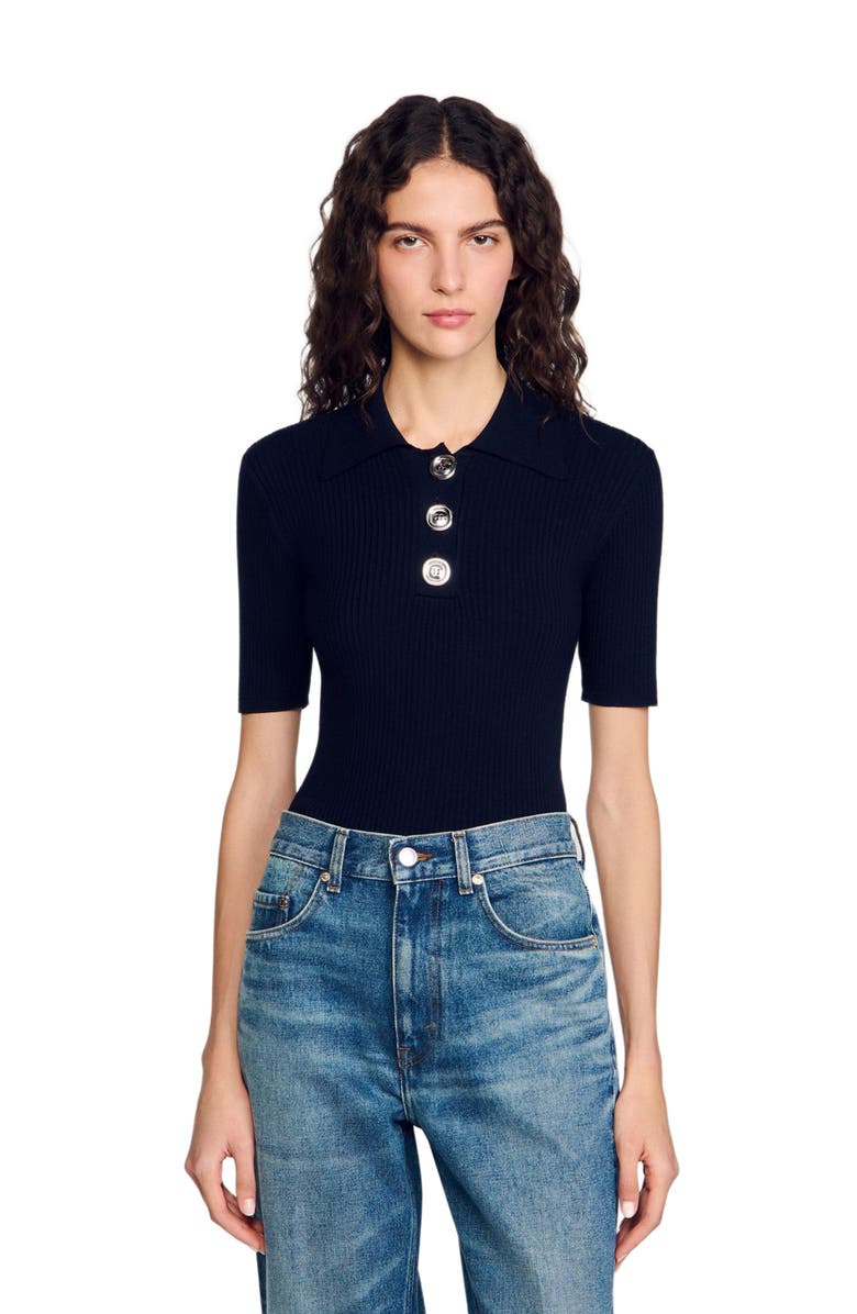 SANDRO Polo-neck sweater, Alternate, color, 